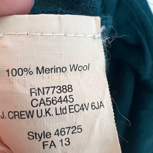 J. Crew 100% Merino Wool 3/4 Sleeve Women's Pullover Blue Sweater Size XS - Picture 9 of 12